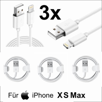 3x iPhone XS Max Lightning auf USB Kabel 1m Ladekabel